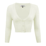 Women's Cropped Bolero 3/4 Sleeve Cardigan - Rosa Apparel