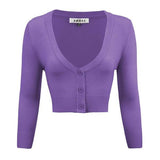 Women's Cropped Bolero 3/4 Sleeve Cardigan - Rosa Apparel