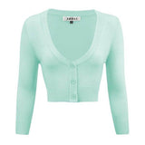 Women's Cropped Bolero 3/4 Sleeve Cardigan - Rosa Apparel