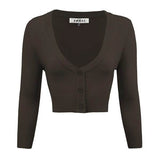 Women's Cropped Bolero 3/4 Sleeve Cardigan - Rosa Apparel