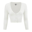 Women's Cropped Bolero 3/4 Sleeve Cardigan - Rosa Apparel