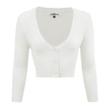 Women's Cropped Bolero 3/4 Sleeve Cardigan - Rosa Apparel