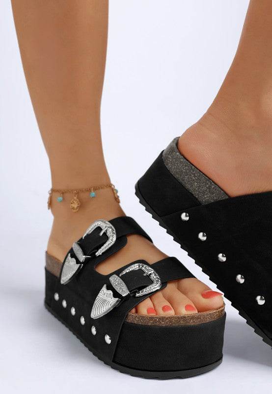 Zaphod Faux Leather Flatform Slip-Ons – Women’s Chunky Slip-On Shoes by Rosa Apparel - Rosa Apparel