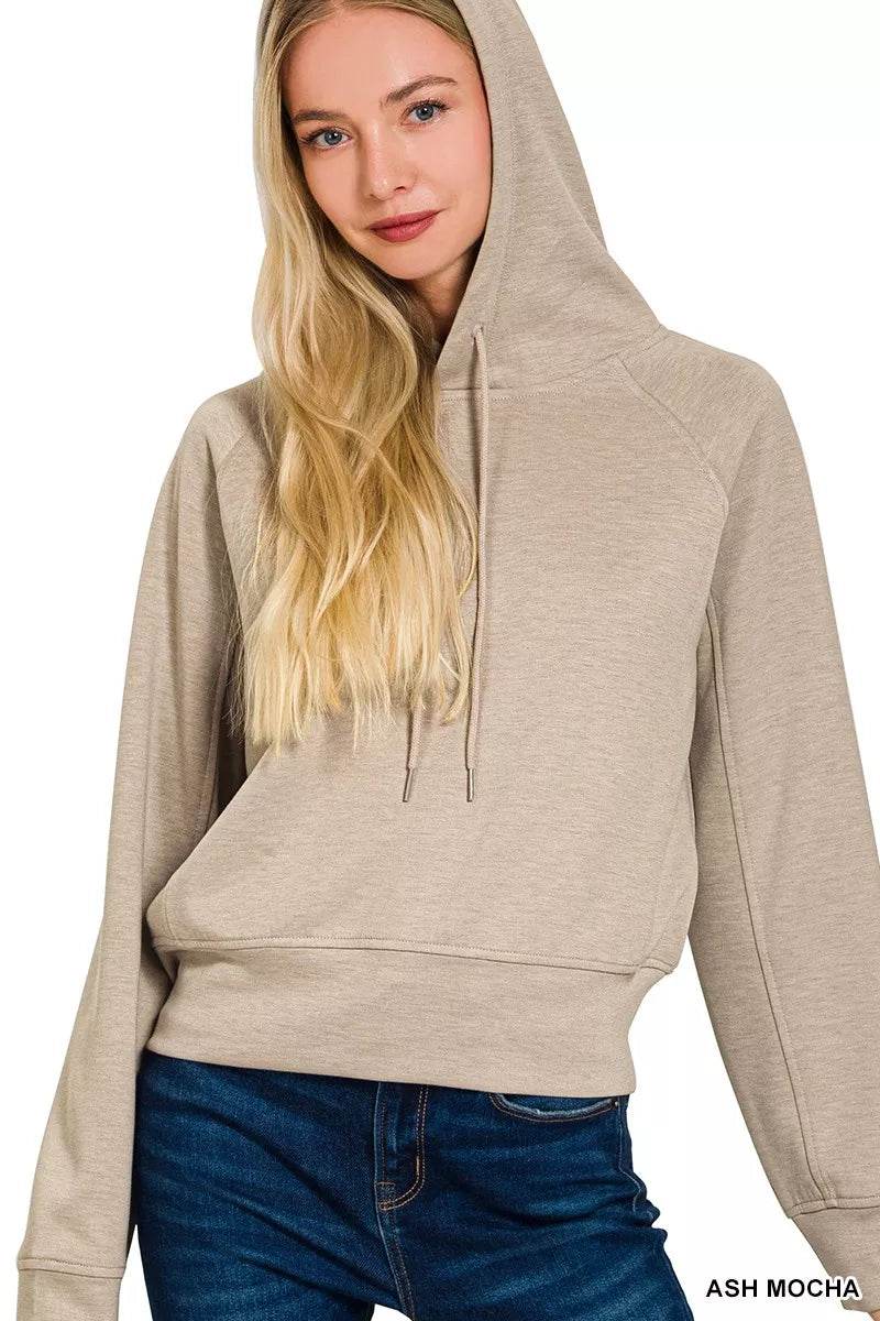 Zenana Ash Mocha Drawstring Scuba Hoodie for Women – Casual & Stylish - Rosa Apparel