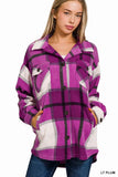 Zenana Oversized Plaid Fleece Light Plum Shacket – Women’s Fall Jacket by Rosa Apparel - Rosa Apparel