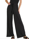 Zenana Strapless Wide Leg Smocked Jumpsuit - Rosa Apparel