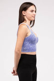 Zenana Casual Washed Ribbed Cropped V-Neck Sleevless Tank Top - Rosa Apparel