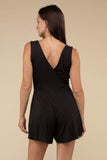 Zenana Surplice Neckline Sleeveless Romper - Rosa Apparel