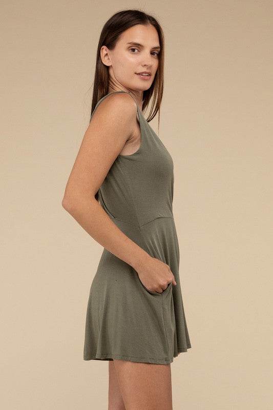 Zenana Surplice Neckline Sleeveless Romper - Rosa Apparel