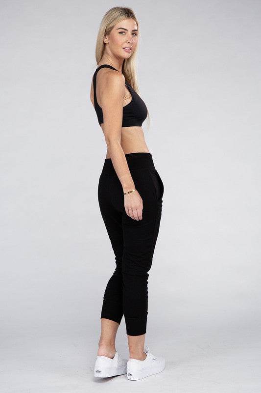 Ambiance Comfy Stretch Lounge Elastic Waist Sweat Pants - Rosa Apparel