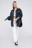 BiBi Vintage Washed Leopard Corduroy Buttoned Jacket - Rosa Apparel