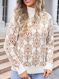 Angel Wings Flower Turtleneck Long Sleeve Sweater - Rosa Apparel
