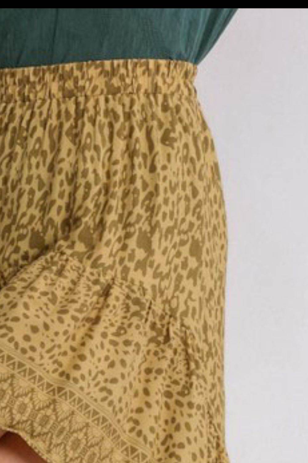 Umgee Full Size Animal Border Print High Low Skirt Plus Size - Rosa Apparel