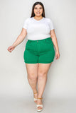 Judy Blue Full Size Tummy Control Garment Dyed Denim Shorts Style #: 150283 - Rosa Apparel