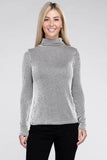 Zenana Ribbed Turtle Neck Long Sleeve Top - Rosa Apparel