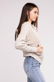 Zenana Acid Wash Cotton Waffle Hooded Zip-Up Jacket - Rosa Apparel