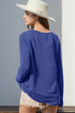 Double Take Full Size Notched Thumbhole Long Sleeve T-Shirt - Rosa Apparel