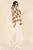 Lilou Plaid Sherpa Shirt Collar Jacket With Pockets - Rosa Apparel