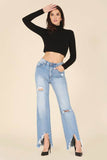 Lilou Mock Neck Lace-Up Open Back Long Sleeves Top - Rosa Apparel