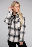 Ambiance Cozy Plaid Flannel Regular Fit Collar Shacket - Rosa Apparel
