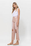 VERVET 90's Vintage Crop Flare Denim Jeans - Rosa Apparel