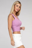 Zenana Casual Ribbed Scoop Neck Cropped Sleeveless Top - Rosa Apparel