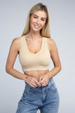 Ambiance Trendy Ribbed V-Neck Cropped Pullover Tank Top - Rosa Apparel