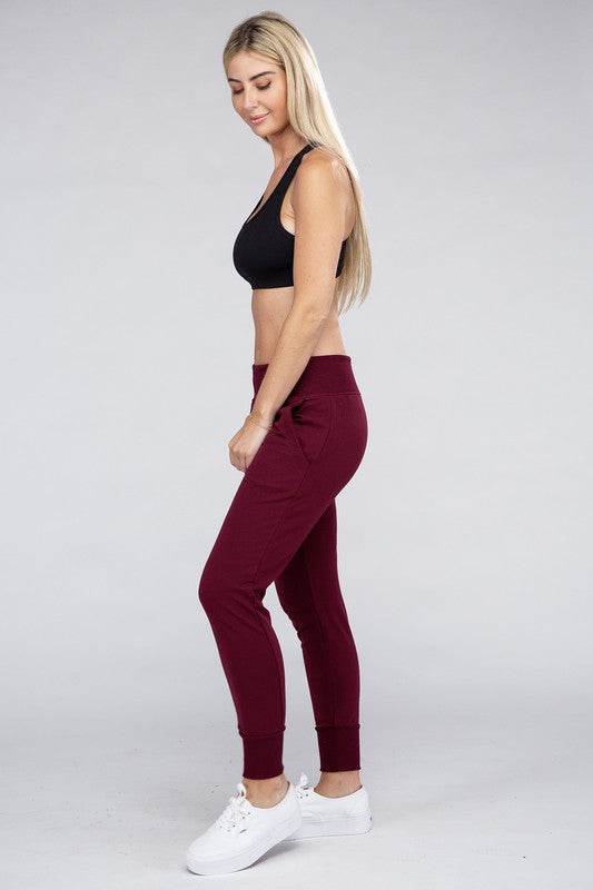 Ambiance Comfy Stretch Lounge Elastic Waist Sweat Pants - Rosa Apparel