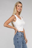Zenana Casual Ribbed Scoop Neck Cropped Sleeveless Top - Rosa Apparel