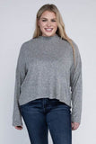 Ambiance Plus Drop Shoulder Long Sleeve Mock Neckline Sweater - Rosa Apparel