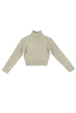 Lilou Crop Mock Neck Raglan Long Sleeves Stretch Sweater - Rosa Apparel
