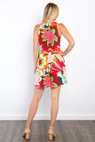 Be Stage Full Size Floral Sleeveless Mini Dress with Pockets - Rosa Apparel