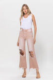 VERVET 90's Vintage Crop Flare Denim Jeans - Rosa Apparel