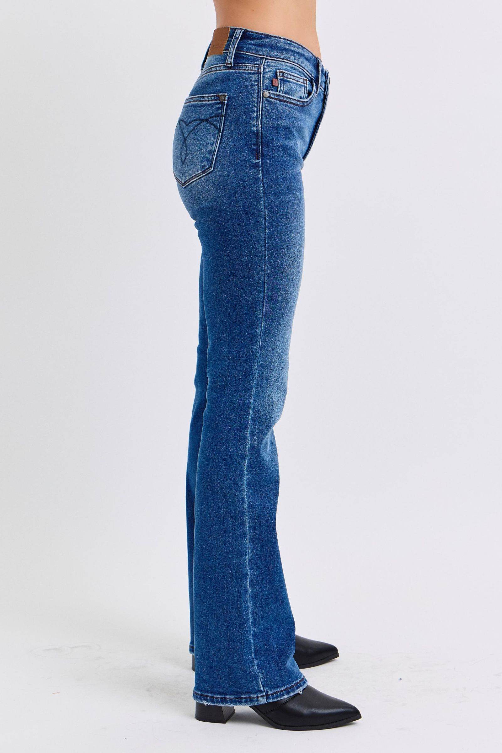 Judy Blue Full Size Run Mid-Rise Bootcut Jeans with Thermal Lining - Rosa Apparel
