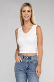 Zenana Casual Ribbed Scoop Neck Cropped Sleeveless Top - Rosa Apparel