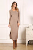 Lilou V-Neck Sweater Maxi Dress - Rosa Apparel
