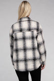 Ambiance Cozy Plaid Flannel Regular Fit Collar Shacket - Rosa Apparel