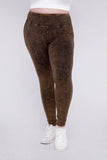 Zenana Plus Mineral Washed Wide Waistband Yoga Leggings - Rosa Apparel