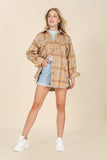 Lilou Plaid shacket Shirt Collar Long Sleeves with pockets - Rosa Apparel