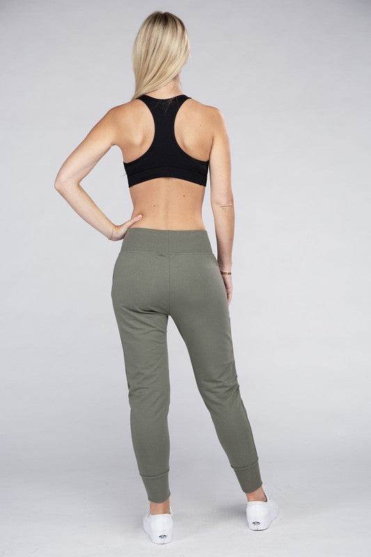 Ambiance Comfy Stretch Lounge Elastic Waist Sweat Pants - Rosa Apparel