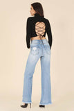 Lilou Mock Neck Lace-Up Open Back Long Sleeves Top - Rosa Apparel