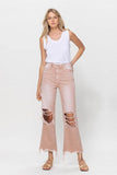 VERVET 90's Vintage Crop Flare Denim Jeans - Rosa Apparel