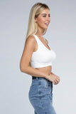 Ambiance Trendy Ribbed V-Neck Cropped Pullover Tank Top - Rosa Apparel