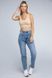 Ambiance Trendy Ribbed V-Neck Cropped Pullover Tank Top - Rosa Apparel