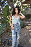 Gingham Smocked Bralette - Rosa Apparel