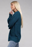 Zenana Low Gauge Waffle Open Cardigan Sweater - Rosa Apparel