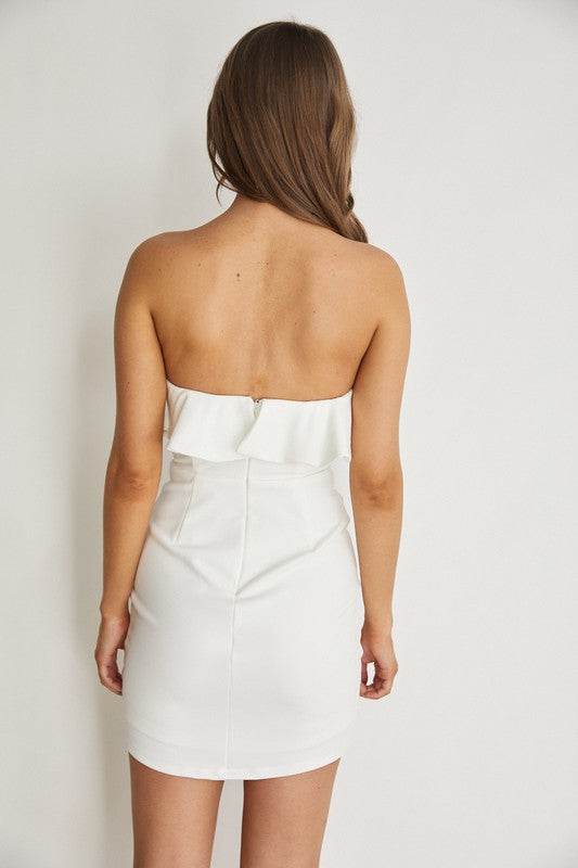 One And Only Sweetheart Neckline Lined Mini Dress - Rosa Apparel