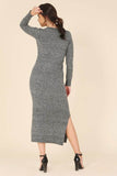 Lilou V-Neck Sweater Maxi Dress - Rosa Apparel