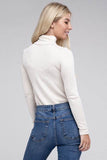Zenana Ribbed Turtle Neck Long Sleeve Top - Rosa Apparel