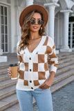 Angel Wings Button-Up V-Neck Dropped Shoulder Cardigan - Rosa Apparel